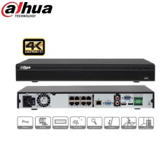 מקלט וידאו רשת מקצועי (NVR) עם 8 ערוצים מדגם Dahua DHI-NVR5208-8P-4KS2E