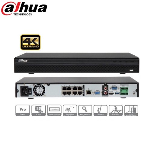 Профессиональный 8-канальный сетевой видеорегистратор (NVR) Dahua DHI-NVR5208-8P-4KS2E