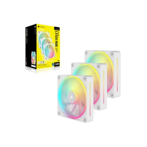 Стартовый комплект вентиляторов CORSAIR iCUE LINK LX120 RGB 120 мм PWM белый (3 шт.)