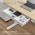 Single-motor height-adjustable desk with drawer and wireless charger — Black
