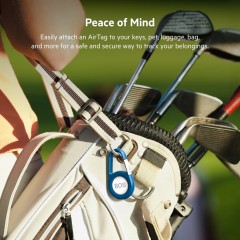 מחזיק מפתחות עם קרבינה מבית Belkin ל-AirTag (כחול)