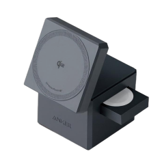 Wireless charging station Anker 3-in-1 Cube with MagSafe — black.