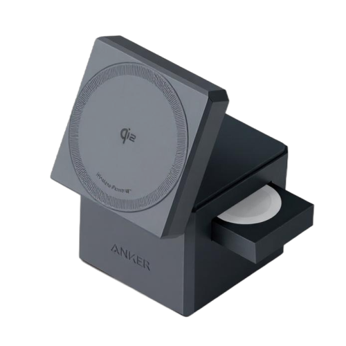 Wireless charging station Anker 3-in-1 Cube with MagSafe — black.