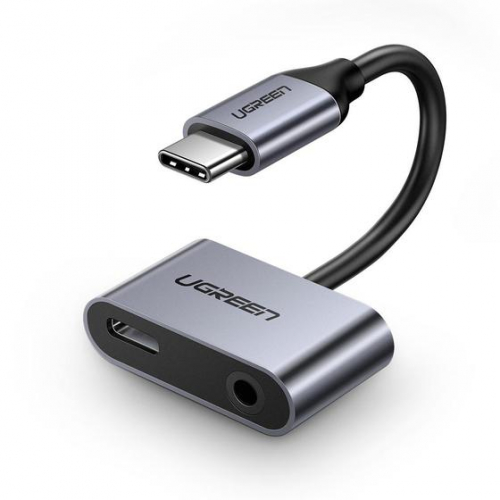 מתאם Ugreen – חיבור USB-C לאודיו 3.5 מ"מ + טעינה (כסוף)