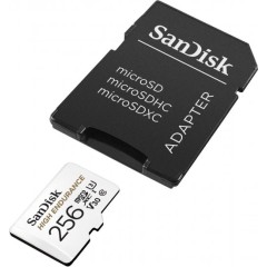 SanDisk High Endurance Micro SDXC memory card with a capacity of 256GB