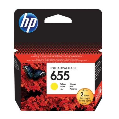 Original HP 655 Yellow Ink Cartridge for HP DeskJet Ink Advantage Printers