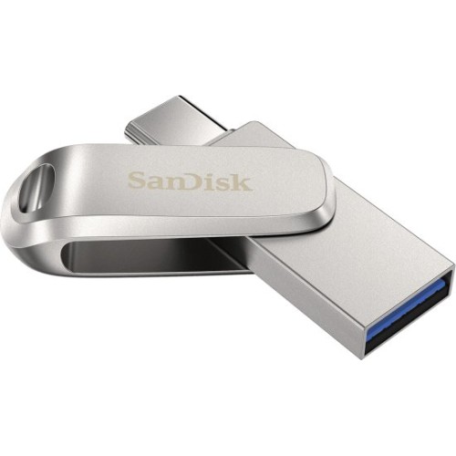 SanDisk Ultra Dual Drive Luxe USB 3.1 Type-C זיכרון נייד בנפח 128GB צבע כסוף