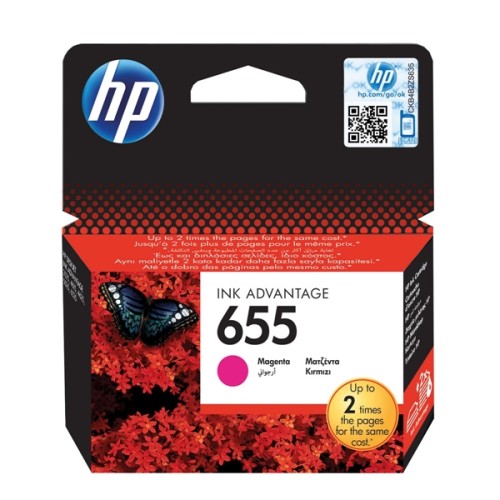 Original HP 655 Magenta Ink Cartridge for HP DeskJet Ink Advantage Printers