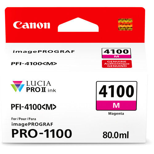 מחסנית דיו מג'נטה מקורית Canon PFI-4100M למדפסת Canon imagePROGRAF PRO-1100