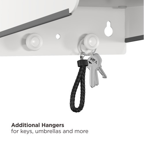 מתקן תלייה קומפקטי לאופניים עם מדף לקיר