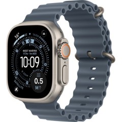שעון Apple Watch Ultra 3 בגודל 49 מ"מ עם GPS + Cellular בצבע Natural Titanium עם רצועת Anchor Blue Ocean Band — מידה One Size (2025)