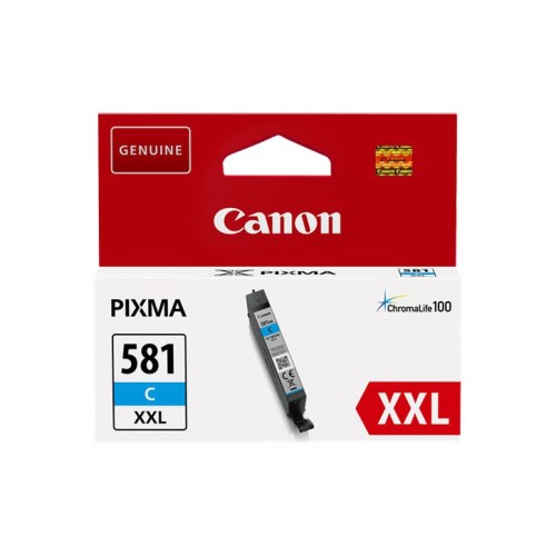 מחסנית דיו ציאן מקורית Canon CLI-581XXLC בתפוקה גבוהה למדפסות Canon PIXMA