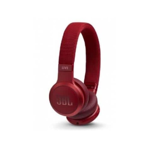 Headphones JBL Live 400BT in red color.