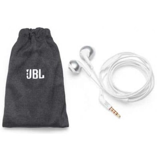 אוזניות חוטיות JBL Tune 205 בצבע לבן כסוף