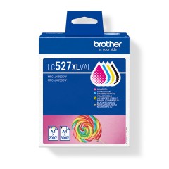 Brother LC527XLVAL Original XL Ink Cartridge Value Pack (Black / Cyan / Magenta / Yellow) for MFC-J4350DW / MFC-J4550DW