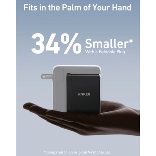 Anker 736 Nano II 100W Wall Charger (2×USB-C + USB-A) — Black