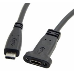 USB C 3.1 кабель мужской — женский для панели + винты 0.5 метра