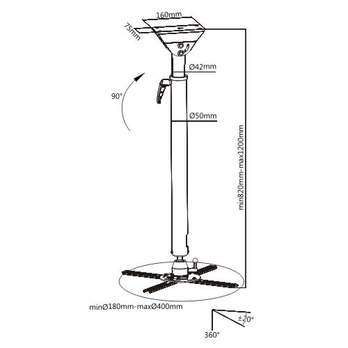 Ceiling Mount Bracket for Projector VM-153-2