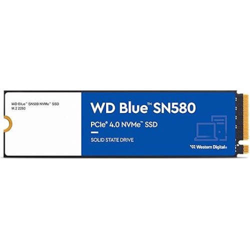 Внутренний твердотельный накопитель WD Blue SSD SN580 NVMe емкостью 1ТБ