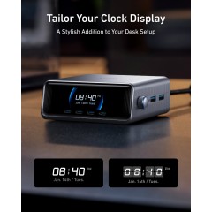 Wall charger Anker Prime 250W (4×USB-C + 2×USB-A) with display — gray.