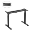 Electric three-stage sit-stand desk with dual motors — Black