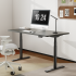 Electric three-stage sit-stand desk with dual motors — Black