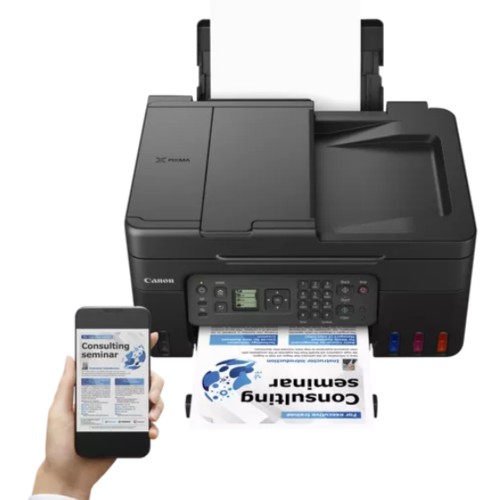 Многофункциональный беспроводной принтер Canon PIXMA G4470 с интегрированной системой чернильных резервуаров (MegaTank), автоподатчиком документов (ADF) и факсом — чёрный