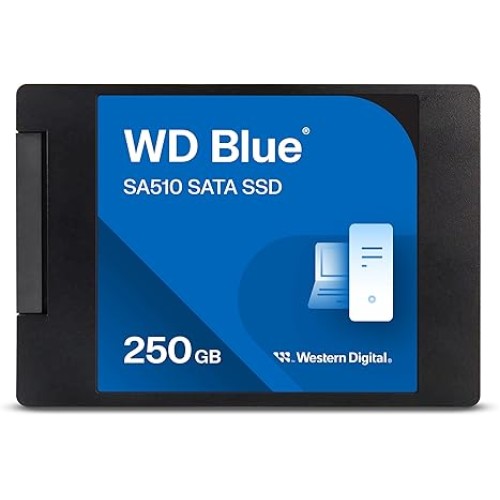 כונן SSD SATA WD Blue SA510, 2.5 אינץ'/7 מ"מ (במארז) בנפח 250GB