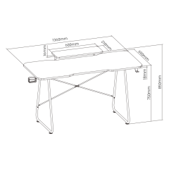 שולחן מחשב גיימינג עם הגבהת מסך מתכווננת — שחור