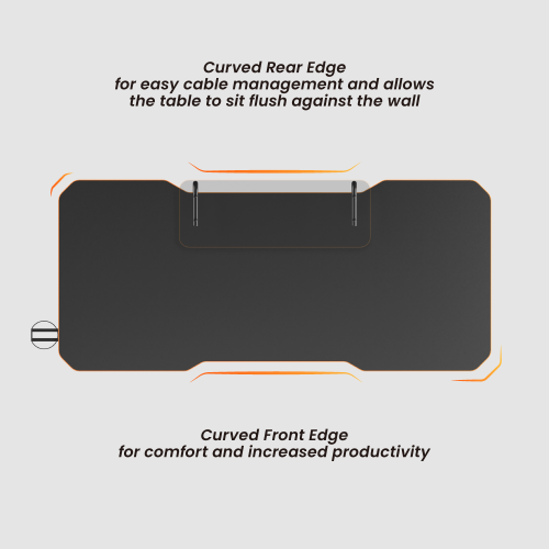 שולחן מחשב גיימינג עם הגבהת מסך מתכווננת — שחור