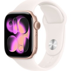 שעון Apple Watch 42mm Series 11 GPS + Cellular בצבע Rose Gold Aluminium עם רצועת Light Blush Sport Band M/L (2025)