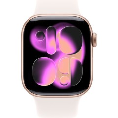 שעון Apple Watch 42mm Series 11 GPS + Cellular בצבע Rose Gold Aluminium עם רצועת Light Blush Sport Band M/L (2025)