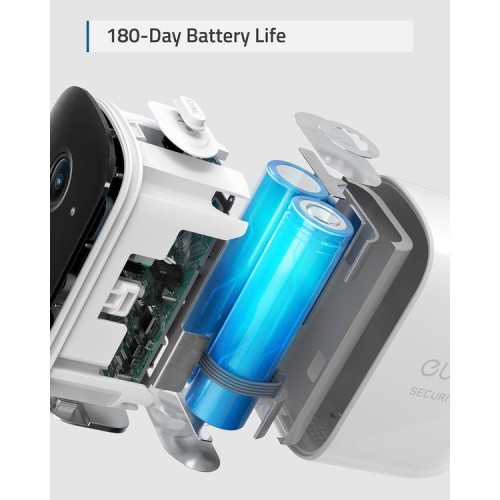 Комплект беспроводной камеры видеонаблюдения Anker Eufy eufyCam 2C Pro 2K с домашним концентратором HomeBase — белый