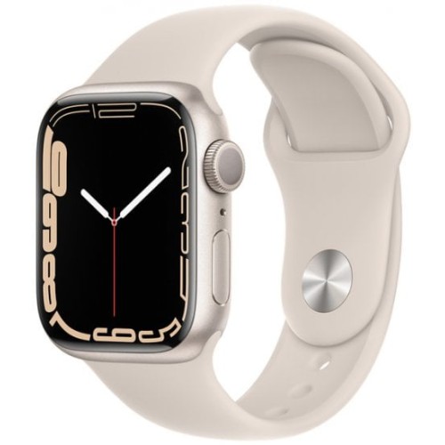 Apple Watch 7 MKN63HB/A in Sterling color, 45mm.