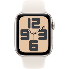 Apple Watch SE GPS 44 мм в цвете Starlight Aluminium с ремешком Starlight Sport Band M/L (2024)