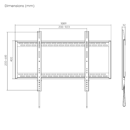 מתקן תלייה קבוע כבד במיוחד לטלוויזיה LP37-69F