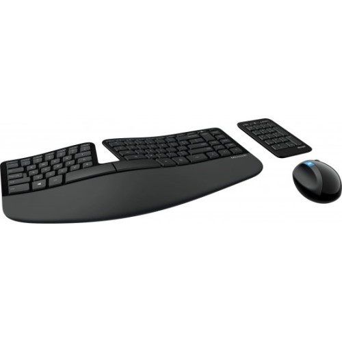 Keyboard and Mouse Set Microsoft Wireless Sculpt Ergonomic Desktop Hebrew/English