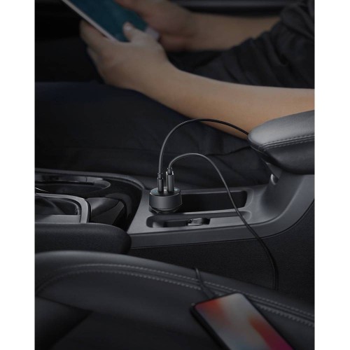 Автомобильное зарядное устройство Anker PowerDrive PD+ 2 35W (USB-C + USB-A) — чёрный/серый
