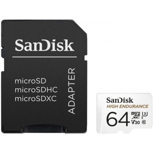 כרטיס זיכרון SanDisk High Endurance Micro SDXC בנפח 64GB