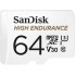 כרטיס זיכרון SanDisk High Endurance Micro SDXC בנפח 64GB