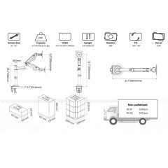 זרוע שולחנית למסך מחשב 35 אינץ