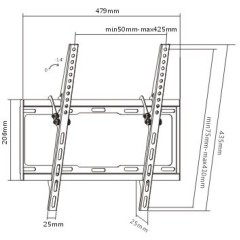 מתקן תלייה חסכוני וצר עם הטייה לטלוויזיה LP34-44T
