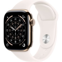 שעון Apple Watch 42mm Series 11 GPS + Cellular בצבע Gold Titanium עם רצועת Light Blush Sport Band M/L (2025)