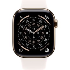 שעון Apple Watch 42mm Series 11 GPS + Cellular בצבע Gold Titanium עם רצועת Light Blush Sport Band M/L (2025)