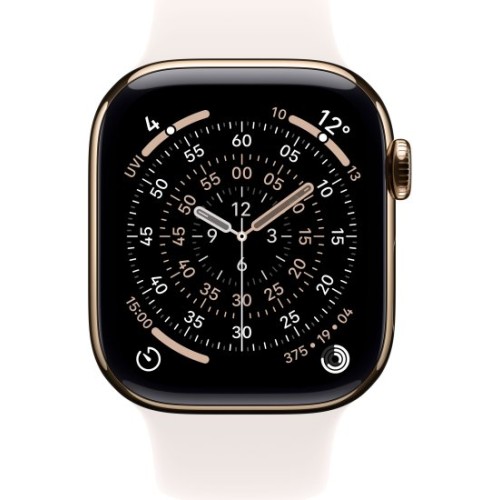 שעון Apple Watch 42mm Series 11 GPS + Cellular בצבע Gold Titanium עם רצועת Light Blush Sport Band S/M (2025)