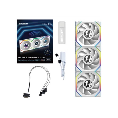 Комплект вентиляторов LIAN-LI UNI SL Wireless LCD 120 мм белый (3 шт.)