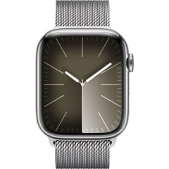 Смарт-часы Apple Watch Series-9 GPS + Cellular 45 mm Silver Stainless Steel Case с ремешком Silver Milanese Loop