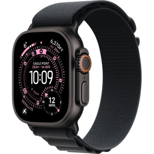 שעון Apple Watch Ultra 3 בגודל 49 מ"מ עם GPS + Cellular בצבע Black Titanium עם רצועת Black Alpine Loop — מידה Small (2025)