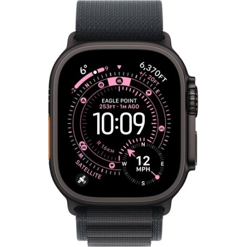 שעון Apple Watch Ultra 3 בגודל 49 מ"מ עם GPS + Cellular בצבע Black Titanium עם רצועת Black Alpine Loop — מידה Small (2025)