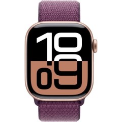 שעון Apple Watch Series 10 GPS  בגודל 42 מ"מ בצבע Rose Gold Aluminium עם רצועת Plum Sport Loop — מידה אחת (2024)